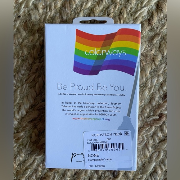 COLORWAYS - Rainbow Pride Self-Adhesive Phone Wallet w/ Two Card Slot -NIB & NWT - Picture 2 of 2